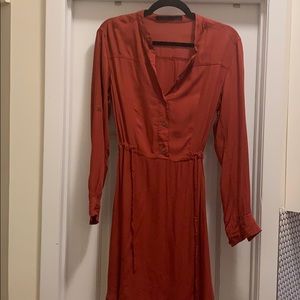All Saints - burnt orange shirt dress